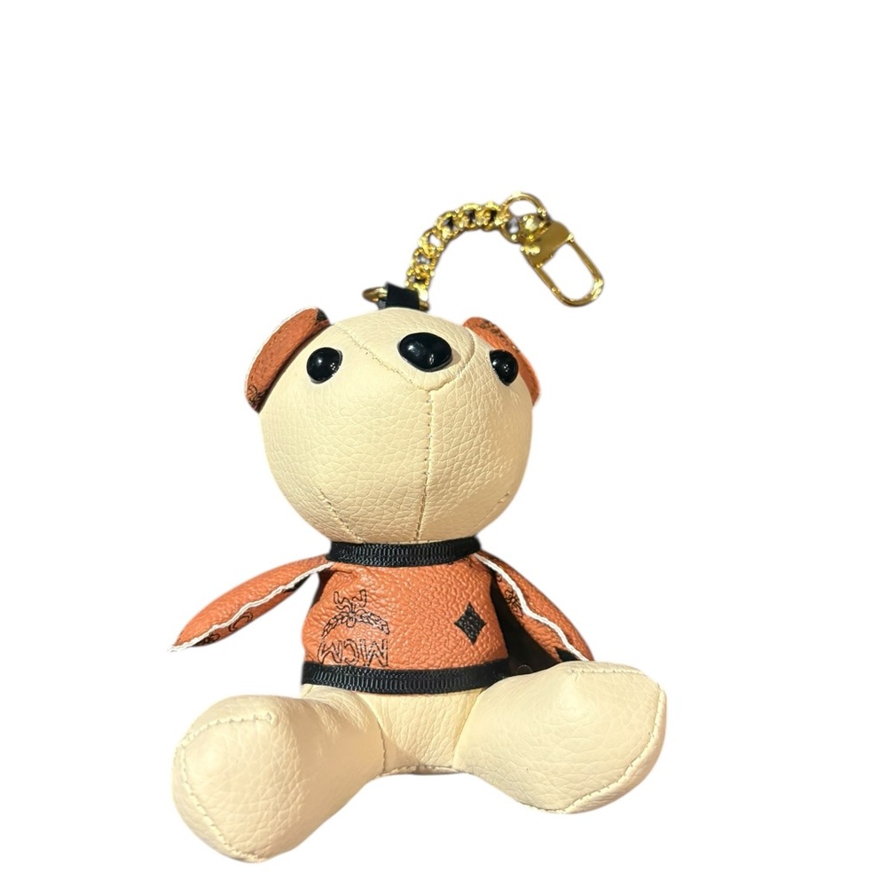 MCM Cream and Tan Bear Bag Charm
